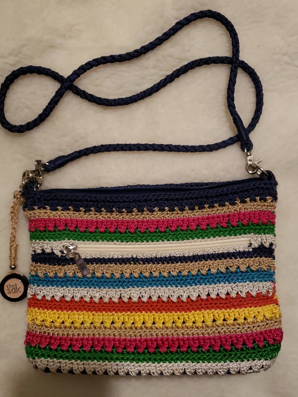 The Sak Multicolor Striped Crochet Crossbody Bag